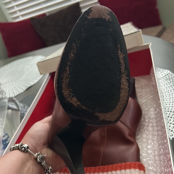 Like new Coach butter leather whiskey sweater top boots. - Picture 2 of 5